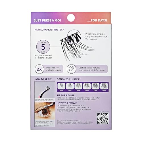 Kiss Impress Falsies Self Adhesive Eyelashes, Demi Wispy, 24 Lash Clusters - image 9