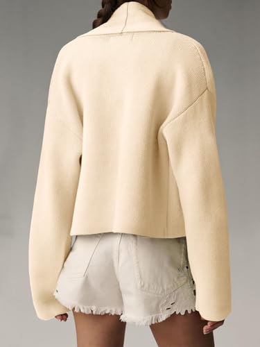 Image of Saodimallsu Womens Cropped Cardigan Open Front Shawl 2026 Fall Trendy Long Sleeve Sweater Jacket