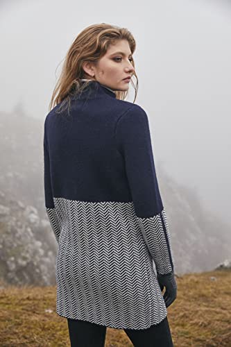 Image of SAOL Herringbone Wool Coat Cardigan for Women