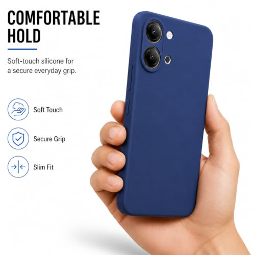 Image of FIRST MART Matte Silicone Back Cover for iQOO Z11 Lite - Blue