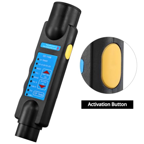 QWORK® 13 Poliger Stecker Prüfgerät für 12V Anhängerbeleuchtung - Plug-and-Play, Kompatibel mit PKW, LKW, Wohnmobile