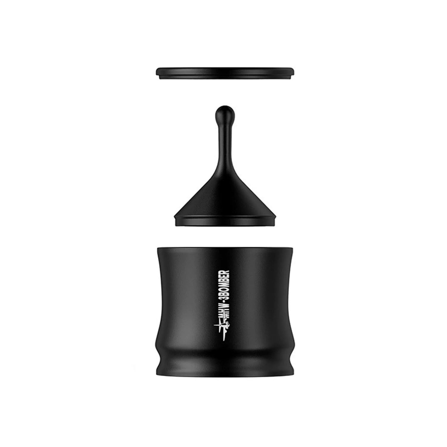 Hanzete 58mm Aluminium Alloy Coffee Powder Picker Dosing Cup with Dosing Ring Blind Shaker Coffee Powder Receiver Container Press Coffee Espresso Distribution Tool Fits 58mm Portafilter