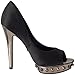 Buffalo London 108240 16631-701 Satin Bonin Drill Black 01, Women's Court Shoes, Black 01, 6 Women