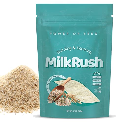 Milkrush Lactation Superfood Mix with Blended Oats Seeds Almonds | Increase Milk Supply Naturally | Breastfeeding Essential | Rich in Protein, Omega 3, Iron and Calcium | 12oz Bag