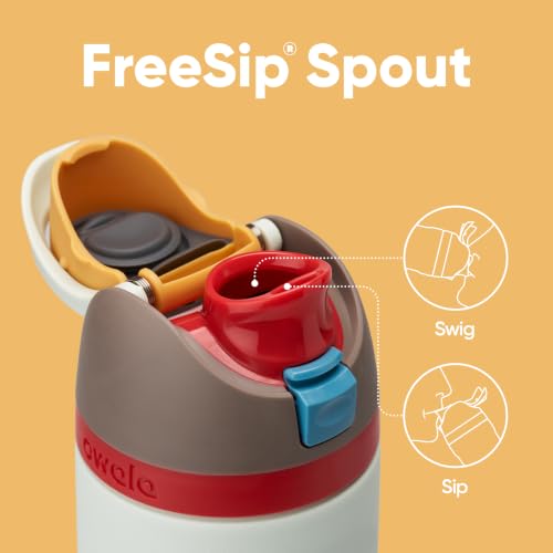 Image of Owala FreeSip Insulated Stainless Steel Water Bottle with Straw, BPA-Free Sports Water Bottle, Great for Travel, 24 Oz, Boneyard
