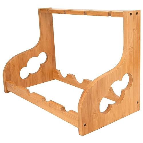 Soporte para botellas de vino de mesa para 4 botellas y 4 copas miniatura 4