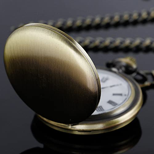 Image of Tiong Smooth Pocket Watch,Personalized Pocket Watch,Customized Watches for Men,Engraved Pocket Watches for Father's Day with Chain