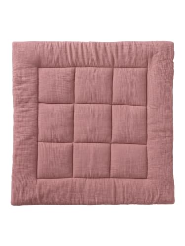 VERTBAUDET Tapis de Sol/Fond de Parc uni Gaze et Percale de Coton Terracotta 75X100