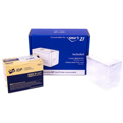 Image of IDP Genuine SMART-21 YMCKO Consumables Kit with 1ea Color 100-Print Ink Ribbon, 100 Primus PVC Cards, and Cleaning Roller (not Compatible with Solid Brand Products)