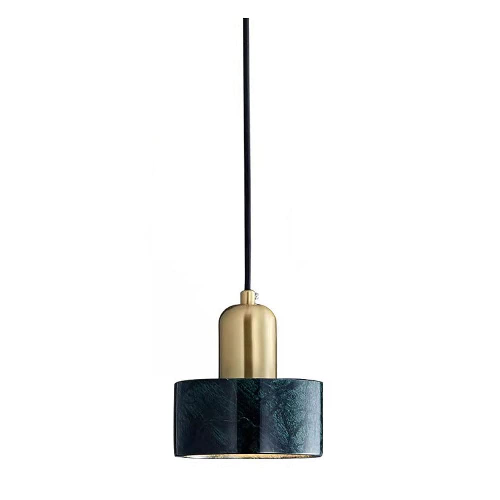 KXEcoLife Modern Marble Pendant Light, Minimalist Bedside Chandelier Fixture - E27 Base, Height Adjustable for Dining Room & Bar Decor(Green)