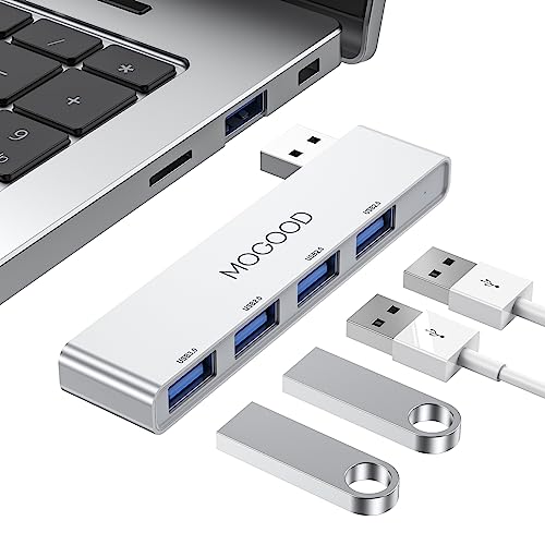 Hub USB per laptop, MOGOOD USB Hub 3.0 Slitt da USB Ultra-Slim Data USB Hub [Carica non supportato] Stazione Adattatore USB Multi USB Port Expander per laptop, PC Windows, Mac, stampante, Flash Drive