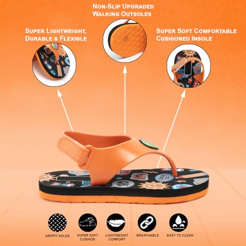 Image of Durable Kids' Flip-Flops with Anti-Slip Sole with joyful print| Comfortable Summer Sandals- perfect outing or daily use & beach days | easy to clean with damp clothes| open toe support
