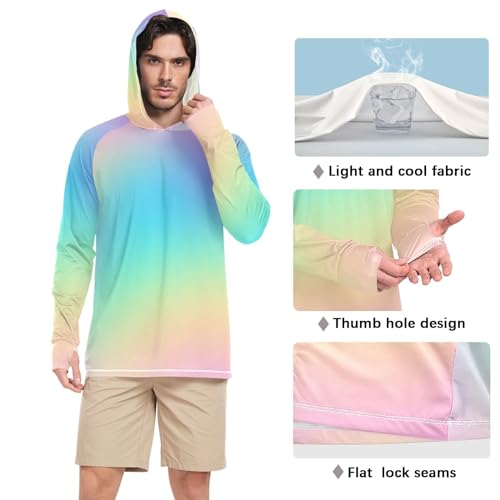 Mens Sun Protection Shirts UPF 50+ Rash Guard SPF Outdoor Running UV Shirts Cooling Hoodie4