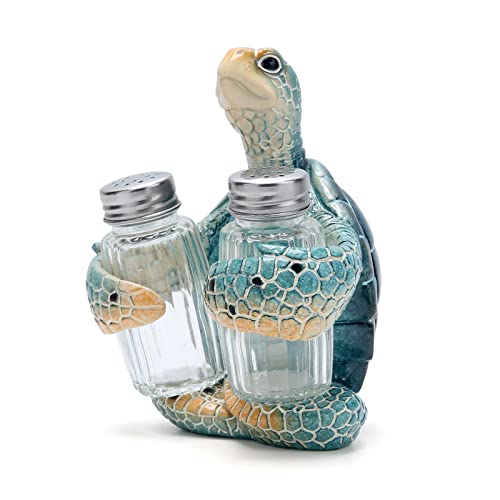 Hodao ocean animals indoor home decorations sea turtle decorative figurines kitchen organization and storage-Ocean Theme kitchen decor salt and pepper shakers holder set ocean animal gifts (Turtle) by Hodao - Image 6