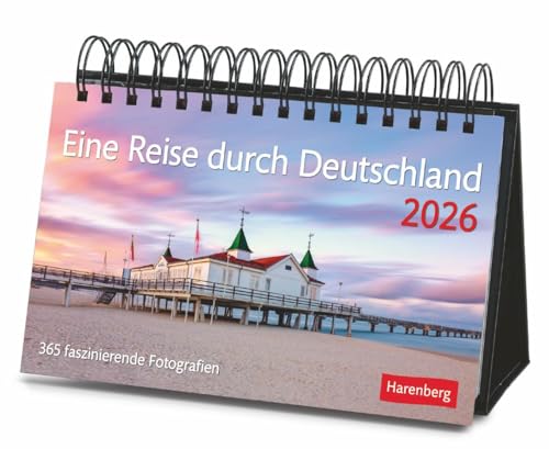 Eine Reise durch Deutschland Premiumkalender 2026 - 365 faszinierende Fotografien: Tages-Tischkalender zum Umklappen, mit faszinierenden Eindrücken ... 2026 (Tischkalender Harenberg)