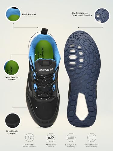Image of Impakto Ultra Rise Men Running Shoes | Brethable Upper | Lightweight Sport Shoes for Travel & Casual | Cushioned Insole | Skid Resistant for Firm Grip