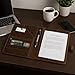 TRISKY Leather Portfolio for Men and Women - Professional Brown Business Padfolio Men - Leather Folder Portfolio and Document Holder - Professional Binder and Folio Organizer