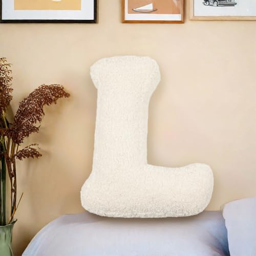 Shapeazy Letter Plush Pillow, Letter Hugging Throw Pillows, Decorative Initial Letter Shaped Throw Pillows for Bed Couch, Letter Pillows English Alphabet A to Z for Sofa Bedroom Living Room Decor (L)