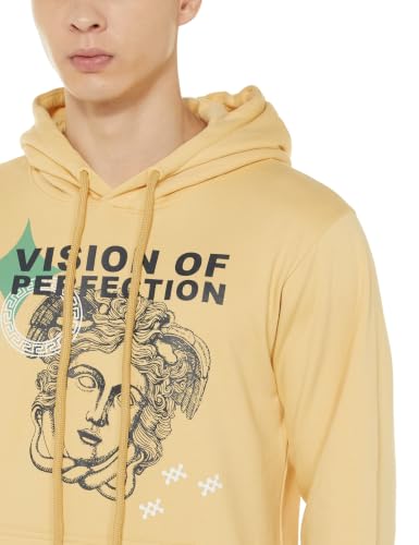 Image of Veirdo Cotton Fleece Regular Fit Full Sleeve Hooded Sweatshirt Front and Back Graphic Printed Jumper Hoodie for Men