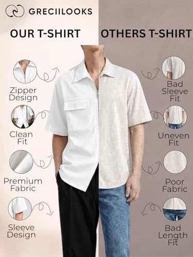Image of GRECIILOOKS Men's Lycra Blend Regular Fit Tshirt | Mens TShirt's | Polo T- Shirt for Mens | Half Sleeve Polo Neck Tshirt for Men (Available in Plus Sizes)