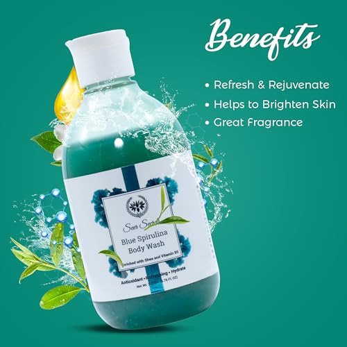 Image of Seer Secrets Blue Spirulina Body Wash |Nourishing | Exfoliating and Softer | Smoother Skin - 300 ml