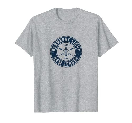 Barnegat Light New Jersey NJ Vintage Barco Ancla & Remos Camiseta