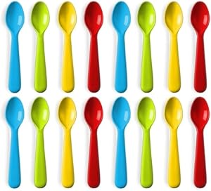 Plaskidy 16er-Set Kinderlöffel aus buntem Kunststoff