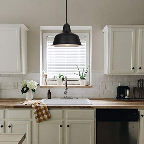Smalody Black Industrial Pendant Lights Vintage Farmhouse Hanging Ceiling Light Fixtures For Kitchen Island Dinning Room Bedroom Living Room Foyer (1 Pack) #TOP5