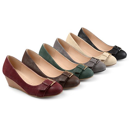 Journee Collection Womens Graysn Wedge Heels With Round-Toe And Slip-On Design, Green, 8 #TOP5