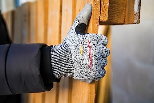 Linconson 3 Pack Level 5 Cut Resistant Safety Performance Series Construction Mechanic Pu Work Gloves Thumb Double Reinforced #TOP3