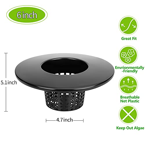 Tectsia 6 Inch Net Pots for 5 Gallon Bucket Wide Lids (5 Pack), Net Cups for Hydroponics Bucket Lids, BPA-Free, DWC Basket Lids for 5 and 3.5 Gallon Bucket - Image 4