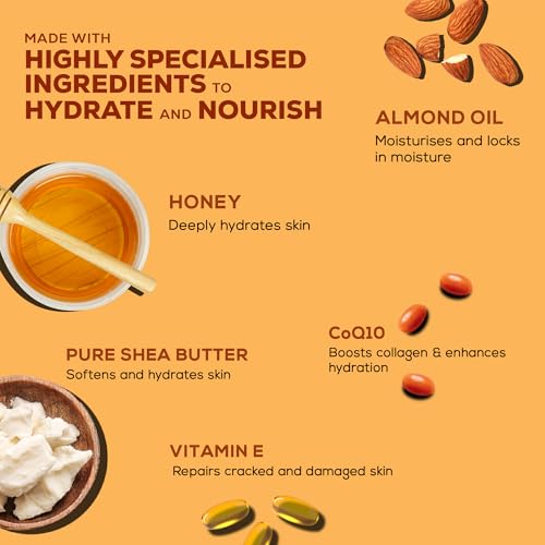 Joy Honey & Almonds Ultimate Nourishing Body Milk Lotion 600ml With Shea Butter & Vitamin E | Prevents Dryness & Provides Intense Moisturization for Dry Skin (Image - 3)