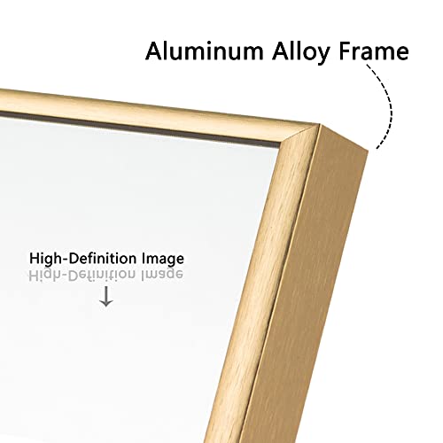 Image of NeuType Large Rectangle Wall Mirror - 47 inchx22 inch, Hanging Mirror for Bedroom, Bathroom, Living Room - Aluminum Alloy Thin Frame, Gold Finish
