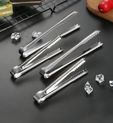 Mini 12.5 Cm Buz Maşası - Şeker Limon Maşası Kokteyl Servis Maşası 5'li Paket 304 Paslanmaz Çelik, 721752