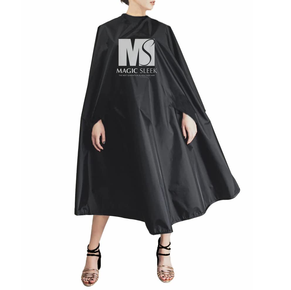 MagicSleek Capes for Haircut | Large Size Premium Quality Black Hair Cutting Cape | Professional Salon Cape