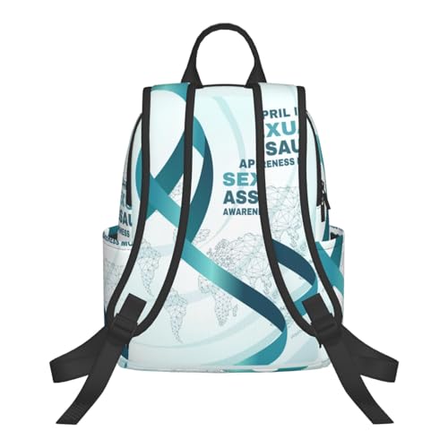 Sexual Assault Awareness Month Backpack for Men Women Lightweight Travel Backpack for Work Hiking Gym Outdoor Activities3
