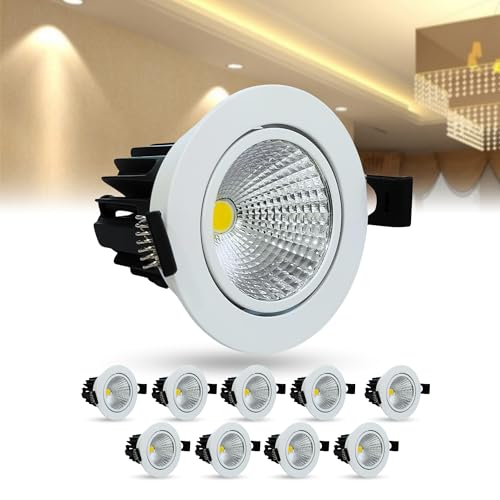Image of D'Mak Moveble LED COB Light | Recessed LED Ceiling Light for Indoor Lighting | Warm White Color | Aluminium Body (10, 12 Watt)