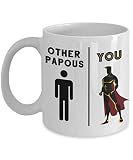 Creator's Cove Best papou super hero mugs funny ceramic greek coffee cup, Grandpa is my hero mug worlds greatest grandfather, Tea cup from grandkids granddaughter