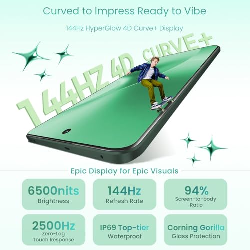 Image of realme 15 pro 5G Smartphone 8GB RAM 256GB ROM Snapdragon 7 Gen 4, 6.8 Inch Display 144Hz, 7000mAh Battery 80W Fast Charge IP69 Waterproof 4K AI Camera (Green)