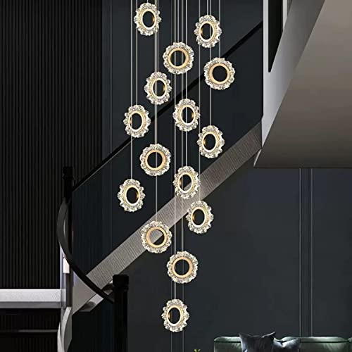 Éclairage escalier moderne LED grand lustre pour plafond haut