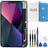 ZOETEC Remplacement d'écran OLED rigide pour iPhone 13 Mini (PAS LCD) Écran tactile COF Full HD de 5,4'' Numériseur Cadre d'assemblage avec kits d'outils de réparation, adhésif étanche, verre trempé