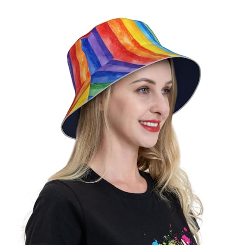 Image of Bucket Hat Double-Side-Wear Reversible Sun Hat Beach Travel Hiking for Women Men