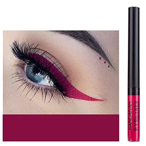 Rainbow Colorful Matte Liquid Eyeliner Neon Bright Colors Eyeliner Pencil Pigmented Waterproof Long Lasting No Fading Gel Uv Glow Eye Liner Christmas Makeup Gift Kit For Wome (Liquid Eyeliner, Wine Red) #TOP9
