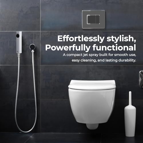 Image of Mila Health Faucet Jetspee | ABS White Handheld Bidet Spray| Modern Jet Spray for Toilet Hygiene | Anti-Slip Grip, Leak-Free, Easy Install | Bathroom Fitting