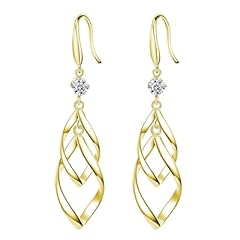 Linear Swirl Wire Earrings With drill-G