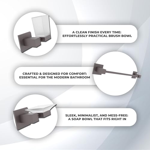 Image of IBELL Bathroom Hardware Set (Towel Bar /Soap Holder /Toothbrush Holder with Tumbler /Toilet Paper Holder /Hook /Towel Ring)