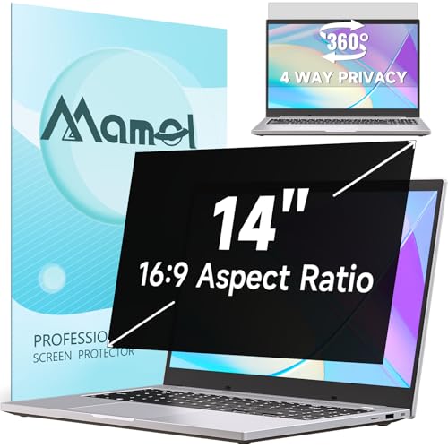 360° Privacy Screen for Laptop 14 Inch 16:9, 4 Way Computer Monitor Privacy Shield, Anti Glare Blue...