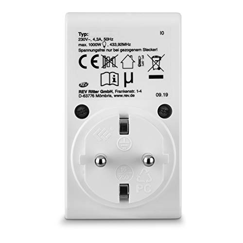 REV 00834514 Funksteckdose, 3 Funksteckdosen mit Fernbedienung. Bis 25m, 1000W/St., weiss - Image 7