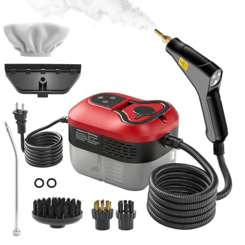 Image of Steam Cleaner, 6-Level Adjustable Steamer for Cleaning for Home, Car | Powerful 1500w, 15s Heat-Up, 1.2l Large Tank, High Temp Pressurized Steam Cleaner for Home, Car, Kithen, Furniture,Tile Grout