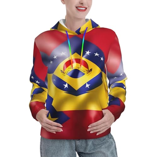 Sweat à capuche drapeau du Venezuela femme pull ajusté EdWal polyvalent